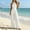 White, variant on Womens Solid Color Halter Sleeveless Waist-Cinched Jumpsuit Zip Closure Wide Leg Long Romper with Side Pockets for Casual Party Wear Brown XL(XL)