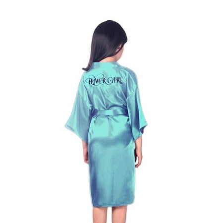 Bridal Party Robes w Bride, Bridesmaid, Maid of Honor & Flower Girl Prints, Toddler-4XL Size, Satin Getting Ready Robes