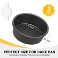 thumbnail image 5 of HONGBAKE 6 Inch Round Cake Pans2.5 Deep Nonstick Circle Cake Tins of 3,Heavy-Duty Cake Mold,Dishwasher Safe -Grey, 5 of 9