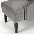 thumbnail image 4 of Wingback Dining Chair Vintage Retro Sofa Side Chair Upholstered Armless Accent Chair Gray, 4 of 9