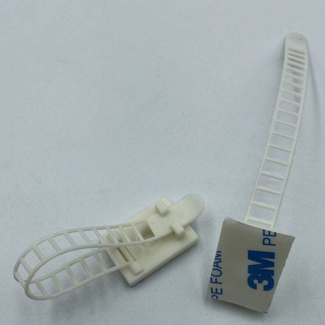 Soportes para cables ajustables blancos, 100 piezas de clips para cables, bridas ajustables, clips para cables autoadhesivos de 3 m, abrazaderas para cables, abrazaderas para cables para la gestión d