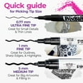 thumbnail image 5 of PINTAR Premium Acrylic Paint Pens - 3 Black & 3 White(6-Pack) Extra Fine Tip(0.7) Rock Painting, Ceramic Glass, Wood, Paper, Fabric, Water Resistant Paint Set, Surface Pen, Craft Supplies, DIY Project, 5 of 9