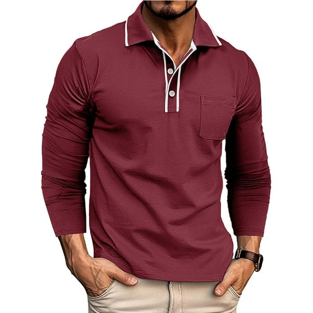 pstuiky camisa de manga larga para hombre, Cárdigan informal de manga larga con botones y bolsillo para hombre salir tops xl