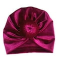 thumbnail image 5 of Kids Baby Turban Soft Velvet Doughnut Knot Hat Winter Warm Cap, 5 of 5
