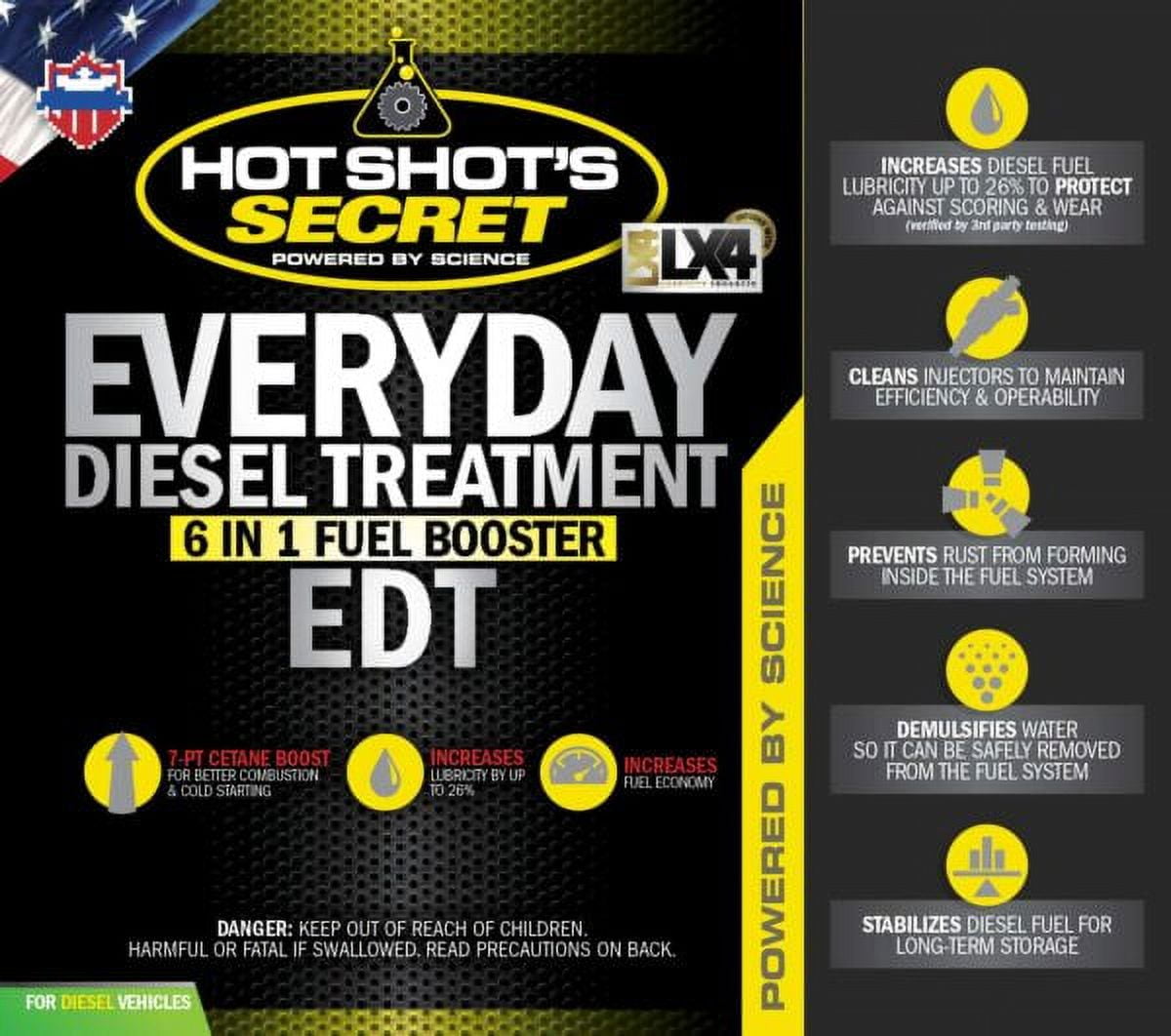 (6 pack) Hot Shot's Secret Everyday Diesel Treatment 16 oz. Squeeze Bottle, 6-in-1 Fuel System Cleaner & Cetane Boost.
