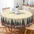thumbnail image 4 of Nanqianyi Christmas Tree Gifts Round Tablecloth,60 Inch,Washable Polyester Table Cover for Indoor Outdoor Party Decor, 4 of 5