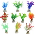 thumbnail image 1 of 10 piezas de plantas de acuario para acuario, pequeñas plantas acuáticas de simulación de acuario de plástico, acuario decorativo, pecera, decoración de estanque pequeño, flores falsas, 1 of 5