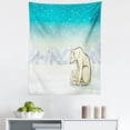 thumbnail image 1 of Polar Bear Tapestry, Northern Landscape Arctic Polar Bears on Snow Ice Family Animal, Fabric Wall Hanging Decor for Bedroom Living Room Dorm, 5 Sizes, Turquoise White Cream, by Ambesonne, 1 of 1