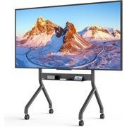 FortiLift Motorized TV Cart for 55–90 Inch TVs up to 198 lbs, Height Adjustable Rolling TV Stand with Electric Lift, Lockable Wheels, Shelf, Max VESA 900x600mm