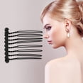 thumbnail image 3 of 12 Pcs No Slip Hair Side Combs Accessories, Metal, Black, 1.3", 3 of 5