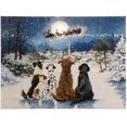 thumbnail image 1 of Raz Imports Cuadro De Pintura En Lienzo Iluminado Con Diseño De Perros Mirando A Papá Noel, 24.0 X 18.0 In, 1 of 1