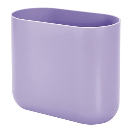 iDesign Small Slim Plastic Bathroom Trash Can, Garbage Can for Bedroom, Office, Desk, Dorm, Purple