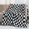 thumbnail image 2 of LOMAO Buffalo Check Fleece Throw Blanket Soft Checkered Plaid Blankets Cozy Lightweight Flannel Blanket for Couch Chair Bed(Black,51"x63"), 2 of 8
