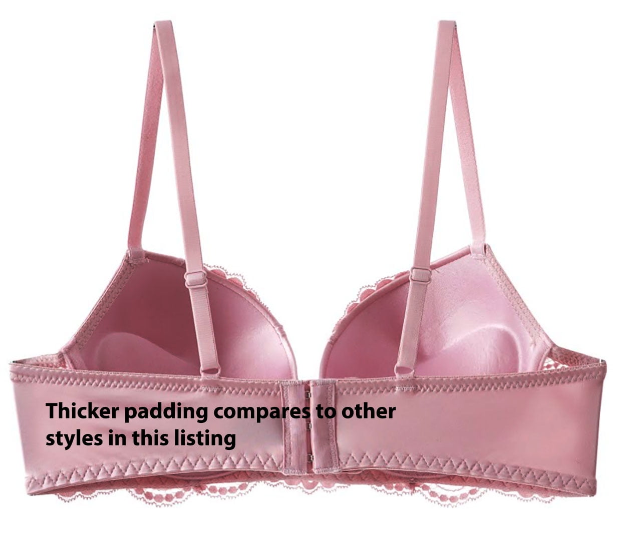 6 Pieces Wired Lace Plain Full Cup Gentle Push Up Bra B/C