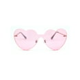 thumbnail image 2 of Womens Heart Shape Shield Retro Love Sunglasses Gold Pink, 2 of 4