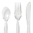 thumbnail image 7 of 6.5" Heavy-Weight Polystyrene Plastic Forks/Spoons/Knives Clear Plastic Forks/Spoons/Knives Heavy Duty Plastic Silverware | Fancy Plastic Cutlery | Elegant Disposable Forks/Spoons/Knives, 7 of 7
