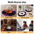 thumbnail image 2 of Purple Rose Round 15 Inch Placemats Set of 2, Vintage Abstract Garden Flower Floral Black HeatResistant Non Slip Place Mats for Dining Table, Wipeable Braided Kitchen Table Mats for Housewarming, 2 of 9
