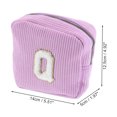thumbnail image 2 of Unique Bargains 1 Pc Letter Q Pattern Makeup Bag for Travel Pink Purple Corduroy, 2 of 6