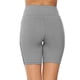 thumbnail image 3 of Gibobby Pantalones cortos de yoga Control de cintura Abdomen Entrenamiento de mujer Correr Yoga Pantalones de yoga Pantalones de yoga cortos altos(Gris,M), 3 of 5