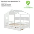 thumbnail image 6 of Bellemave Full Size House Bed with Storage Shelves and Drawers Full Storage Platform Bed with Bookcases, Headboard and Footboard Wooden Full House Bed for Teens, White, 6 of 12
