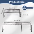 thumbnail image 2 of Uxcell Cabinet Shelf Organizer Rack, 2Pcs 5 Inch Expandable Metal Cabinet Storage Shelves Space Saver Rack for Counter Kitchen Bathroom, Black, 2 of 7