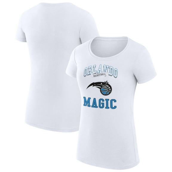 Women's G-III 4Her by Carl Banks White Orlando Magic Super-Slim Fit Lightweight Team Logo T-Shirt