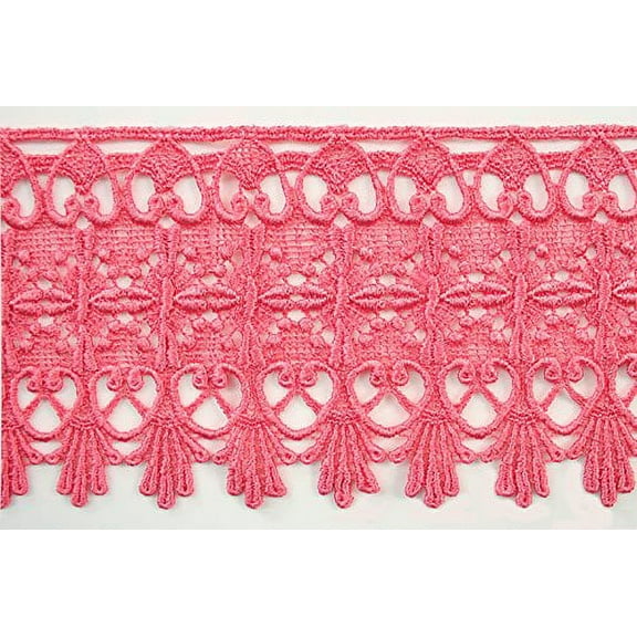 3" 4" 4.75" 4.5" 5" 5.75" 7.5" Coral Embroidered Lace DIY Bridal Gown by Yard (17823 4.75")