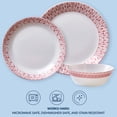 thumbnail image 5 of Corelle Graphic Stitch 12-Piece Dinnerware Set, Service for 4, Red and White Plates and Bowls, 5 of 8