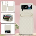 thumbnail image 5 of Allytechgroup Galaxy Z Flip 4 Wallet Case with Shoulder Strap & Hand Wrist, Premium PU Leather Anti-Scratch Zipper Pocket with Cards Slots Bumper Shockproof Phone Case for Girls Women, Beige, 5 of 10