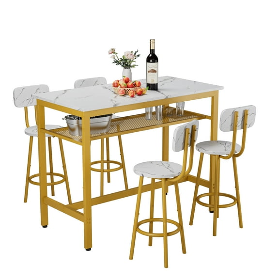 Dining And Kitchen Sets 5-Piece Kitchen Counter Height Table Set, Bar Table with 4 Chairs,Dining Furniture Sets