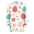 thumbnail image 5 of HAVUITYY Women's Easter 3/4 Sleeve Sweater, Cute Bunny Eggs Pattern Crew Neck Pullover, Spring Oversized Casual Going Out Tops, 5 of 5