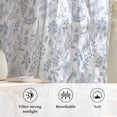 thumbnail image 6 of Light Blue Dandelion Semi Sheer Curtains Drapes for Living Room,Bedroom,French Doors Window 108 Inches Long,Spring Flowers Modern Minimalist Rod Pocket Chiffon Curtain Drapery Voile Draperies Panel, 6 of 8