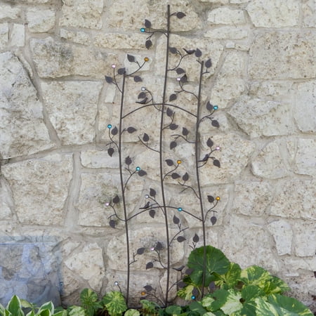 Grape Bowl Wall - Coral Coast Jeweled Grape Vine Metal Wall Garden Trellis