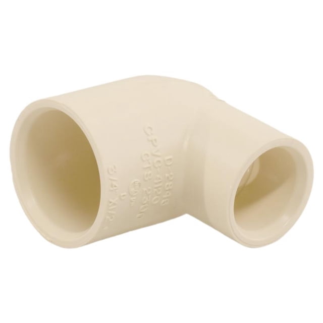 Tubo FlowGuard Gold CPVC Elbow Charlotte de 3/4 pulgadas x 1/2 pulgadas