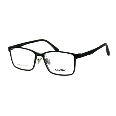 Mens Luxury Elegant Mod Rectangular Crush Proof TR90 Eyeglasses Frame Shiny Black