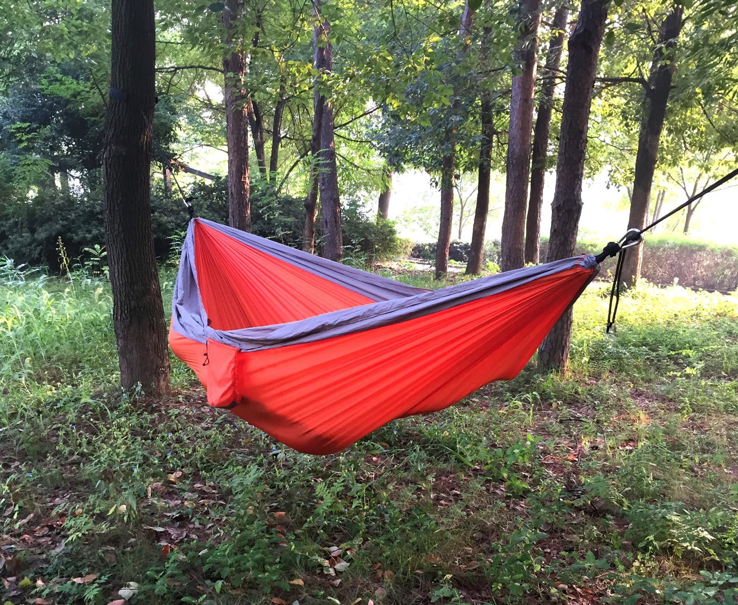 Just Relax Double Portable Lightweight Camping Hammock, 10.6x6.6 Feet, Green-Grey