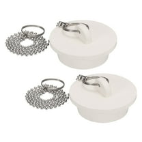 2Pcs Tub Stoppers, Rubber Bathtub Stoppers 1-5/8" Kitchen Sink Drain Stopper, White