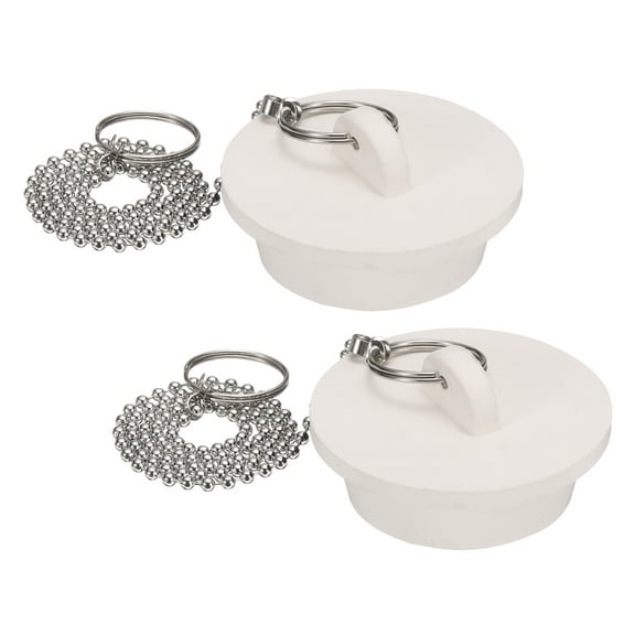 2Pcs Tub Stoppers, Rubber Bathtub Stoppers 1-5/8" Kitchen Sink Drain Stopper, White