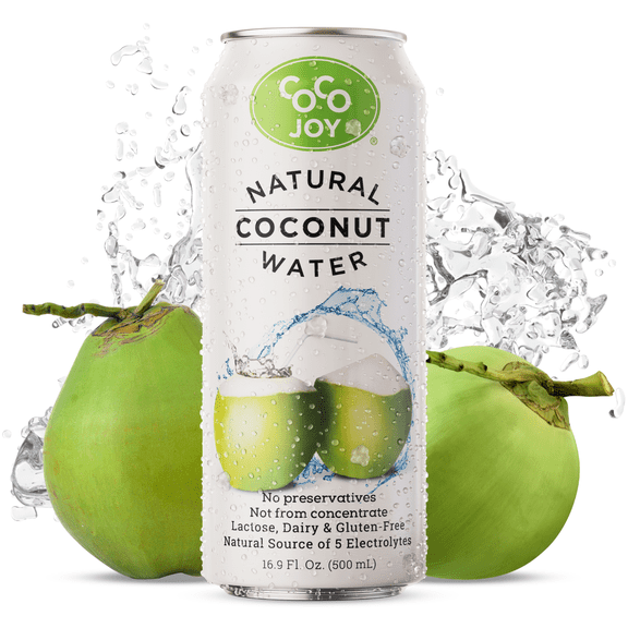 CoCo Joy Natural Coconut Water | Fresh, Low-Calorie, High-Calcium, & Nutrient-Rich 16.9 fl oz | 12 Pack