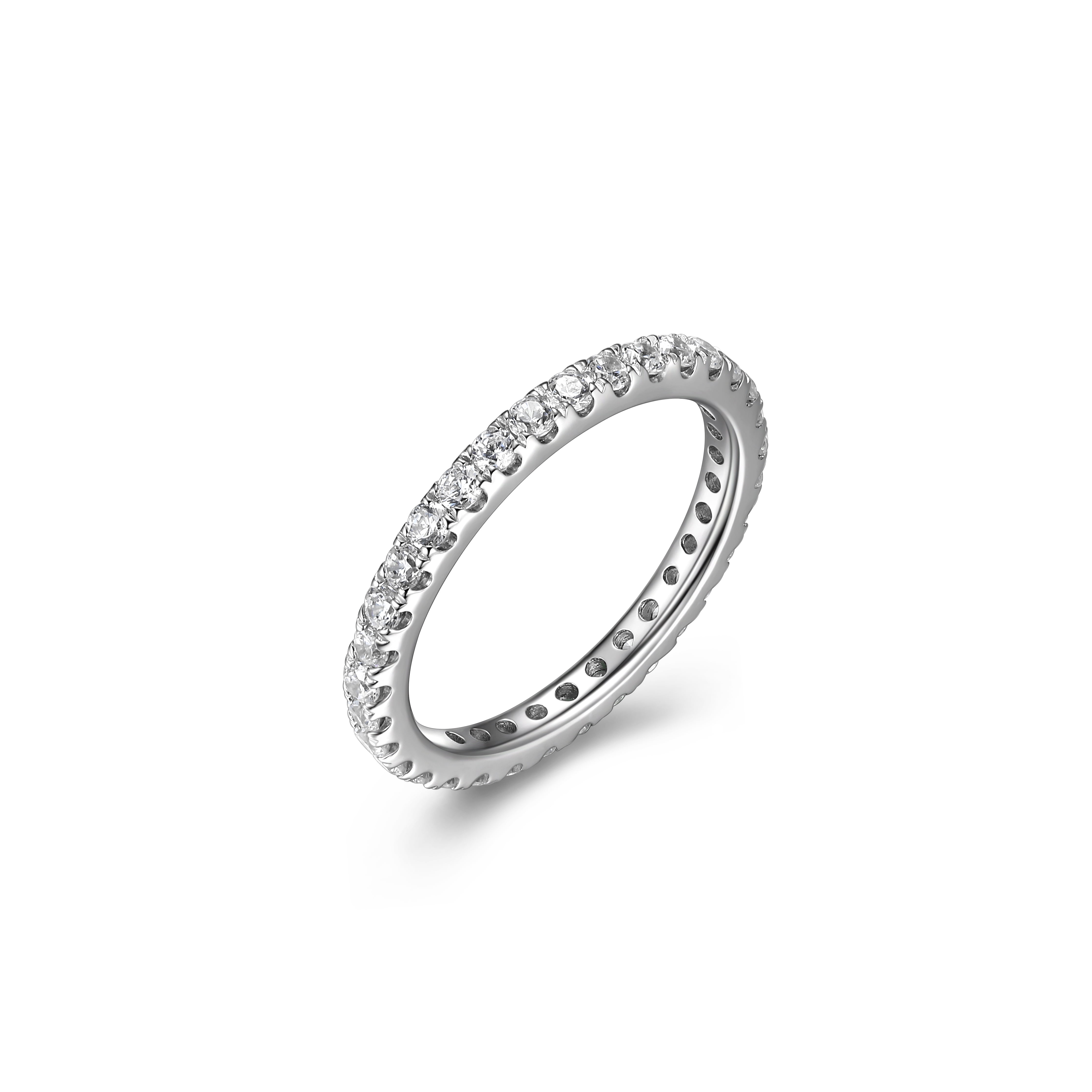 Morgan & Paige 1 CT TW Lab Grown Diamond Sterling Silver Wedding Band Ring, Adult Female