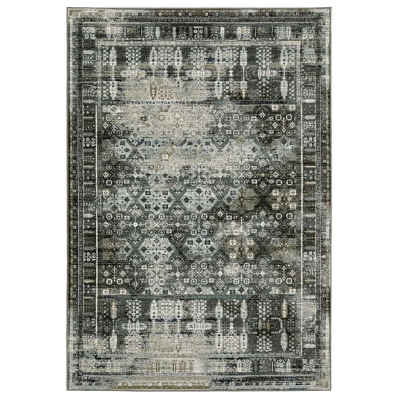 Oriental Weavers Gemini Area Rug - 070N2 - 7'10" x 10'10" - in Charcoal/ Gray - Modern Style, Stain Resistant, Family and Pet Friendly , Dining, Living Room Rug