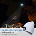 thumbnail image 3 of Morttic 2Pcs Unisex Knit Beanie Hat with Headlamp Button Battery Knit Hat With Light LED Knit Hat Winter LED Hat Light, 3 of 5