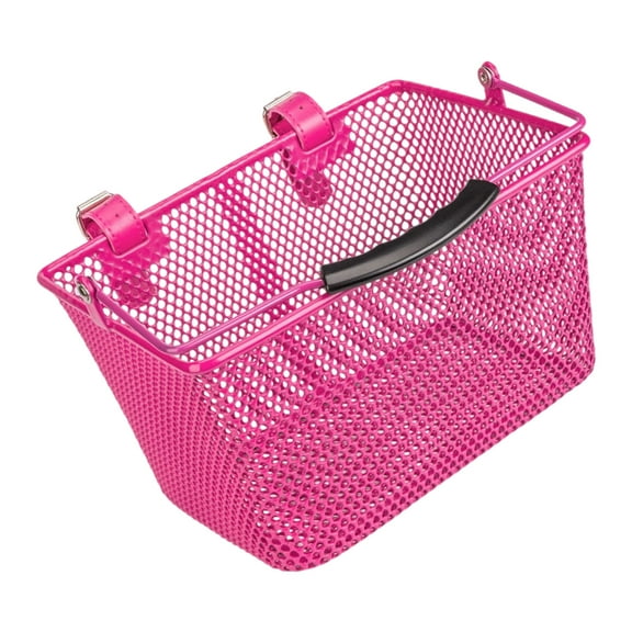 COOLHOOD Durability Irons Front Bike Basket with Detachable Handle Removable Bicycles Basket for Easy Carrying and Storage