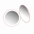 thumbnail image 3 of Espejo de maquillaje portátil plegable con aumento de 10X y 12 LED (rosa), 3 of 14
