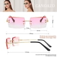 thumbnail image 4 of Lentes de Sol Canoazo Rectangulares Sin Montura con Lente Rosa Degradado, 4 of 9