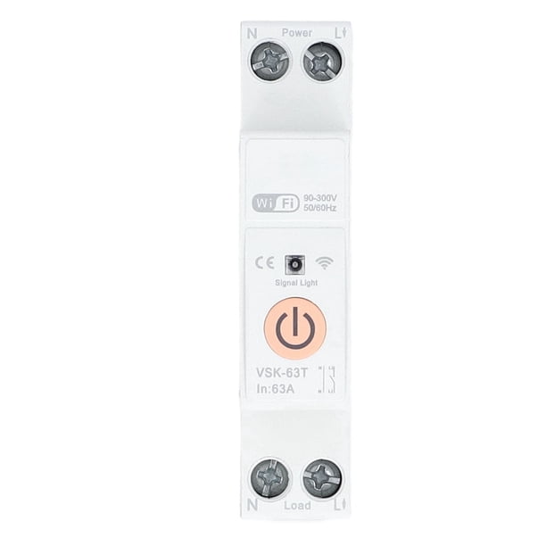 Interruptor WiFi, Protección Contra Sobrecarga 90-300V 63A Interruptor Inteligente Control De Voz 1P Para Electrodomésticos