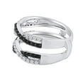 thumbnail image 2 of AFFY Black & White Cubic Zirconia Enhancer Guard Ring for Women 14K White Gold over Silver-7.5, 2 of 6