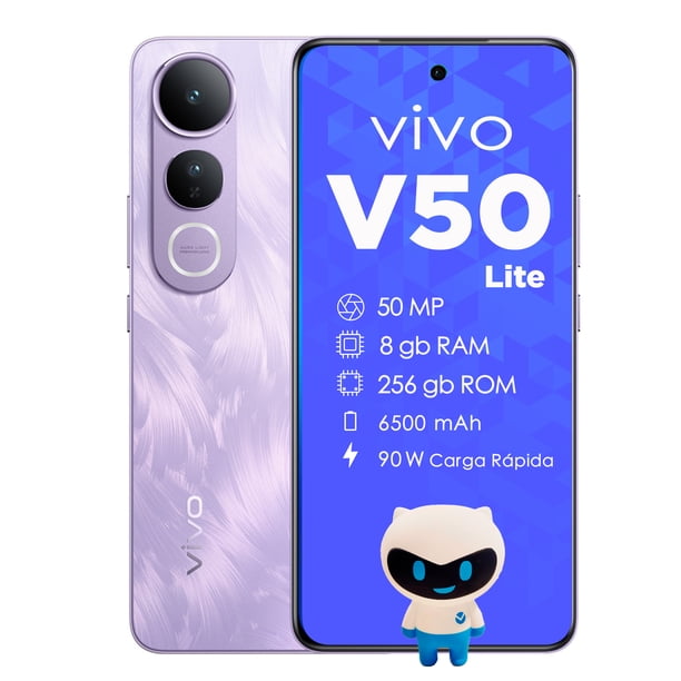 Celular vivo smartphone V50 Lite 4G Dual SIM – 256GB ROM, 16GB RAM (8+8 Extendida), Cámara Sony 50MP, Snapdragon 685, Batería 6500mAh – Desbloqueado