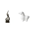 thumbnail image 1 of Estatua de caballo de fuego de , figura decorativa de resina con forma de llama, escultura de arte moderno, adorno de mesa para sala de estar, 1 of 8