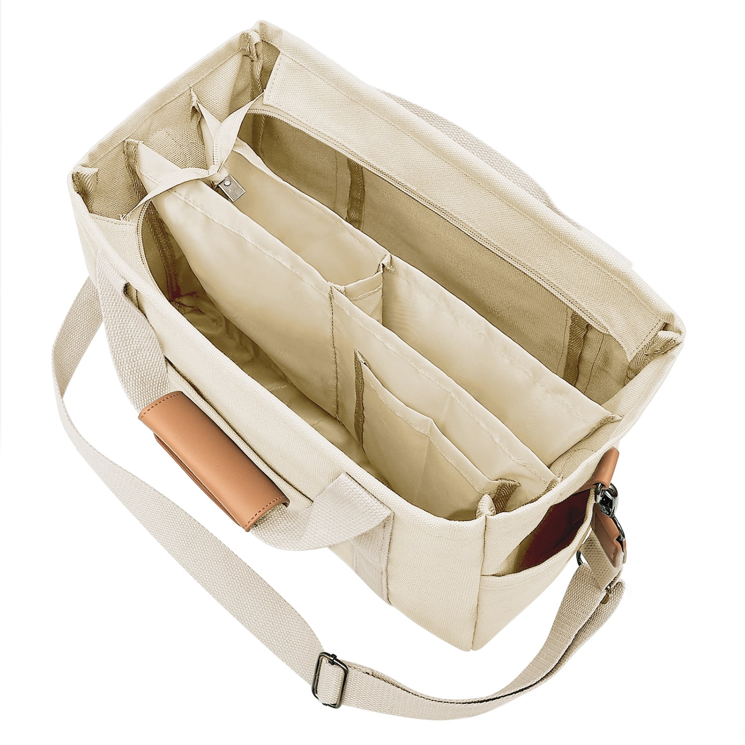 Large Canvas Tote Bag for Women With Pockets, Cute Crossbody Shoulder Purses Handbag for Work Travel